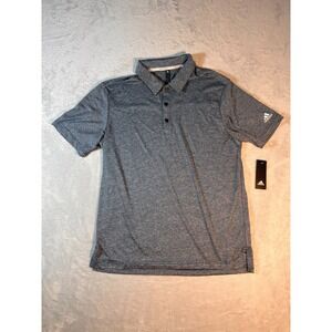Adidas Mens Large Striped Polo Shirt Short Sleeve‎ Feeder Golf Gray Navy